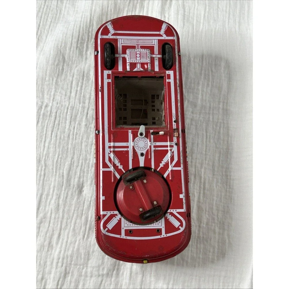 Vintage 1960 Interkozmosz Hungarian Litho Tin Retro Car Red Missing Tail Light
